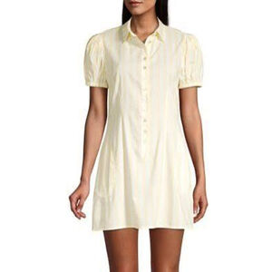 Women's WeWoreWhat Yellow White Striped Mini Dress M